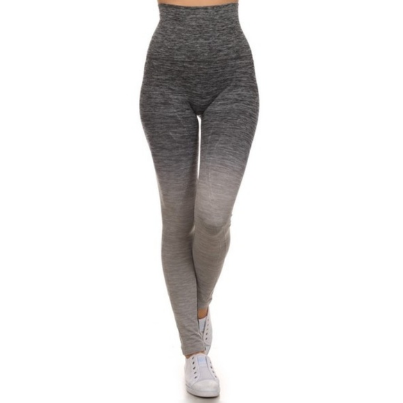 Pants - Dip Dye Ombre Athletic Leggings High Waist Band CH